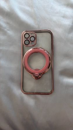 Clear iPhone Case with Ring Holder Pink