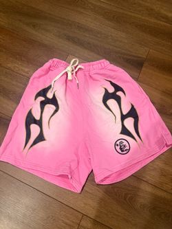 Hellstar Sports Flame Shorts Pink