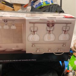 Globe Electric Walker 5-Piece Brushed Nickel All-In-One Bathroom Set