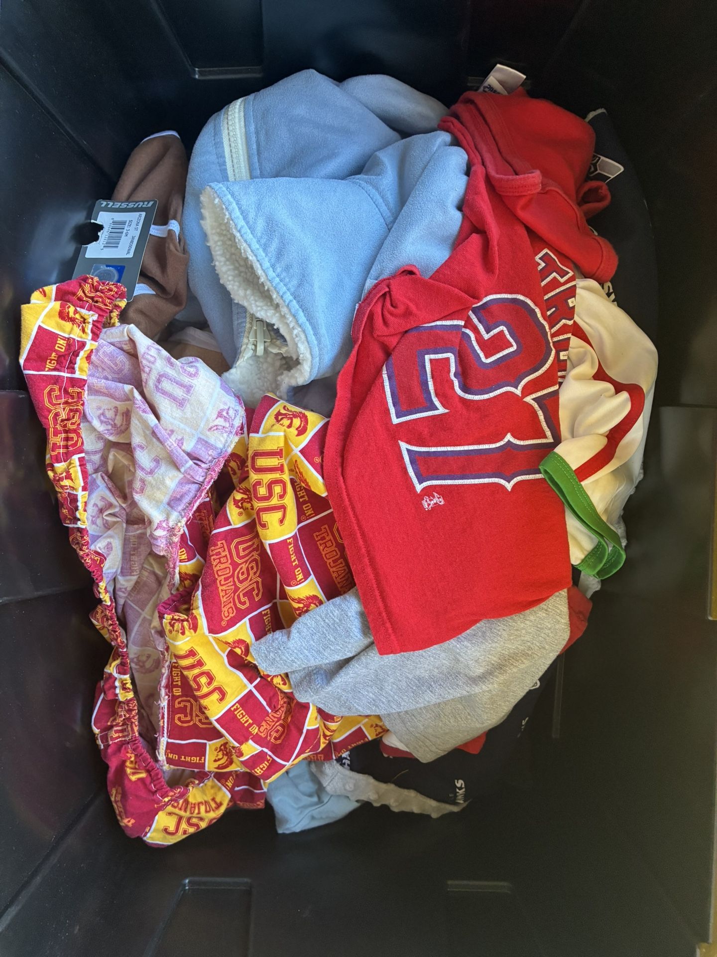 USC and Sports Baby Clothing Bin
