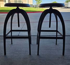 Industrial Style Metal Swivel Stools Adjustable Height