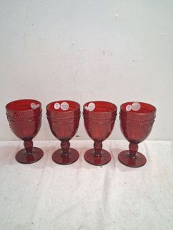 Princess house ruby red pedestal glasses