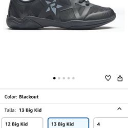 Rebel Athletic Ruthless Cheer Shoe size 13 Black with Carry Bag Slightly new