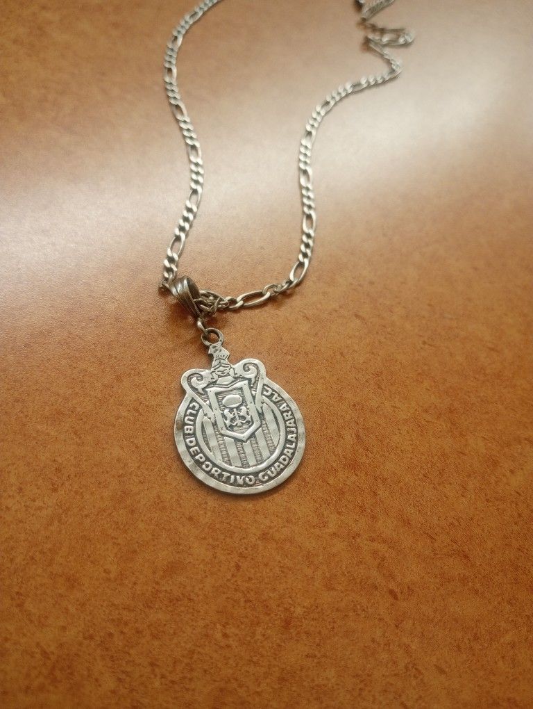 Silver Chain With Chivas Del Guadalajara Logo