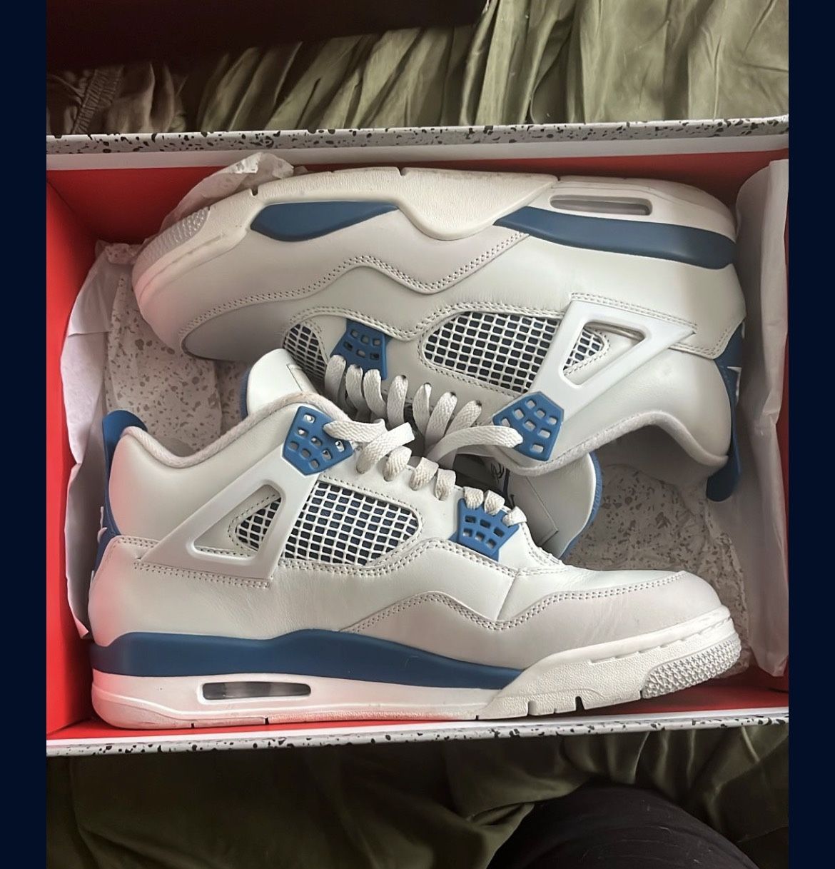 Military Blue 4's Jordans