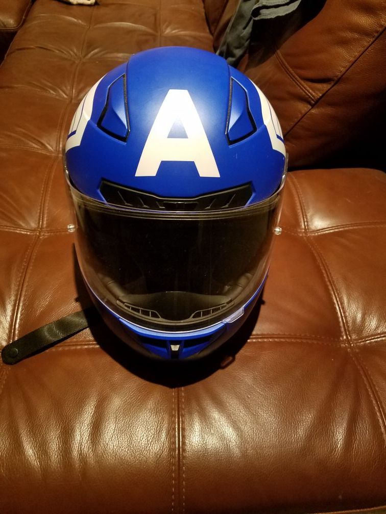 HJC CL - 17 Marvel Captain America Motorcycle Helmet Blue L Size Large