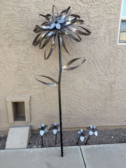 Yard Art 1 Large 4 Small. Metal