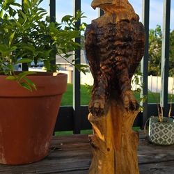 Bald Eagle Wood Sculpture