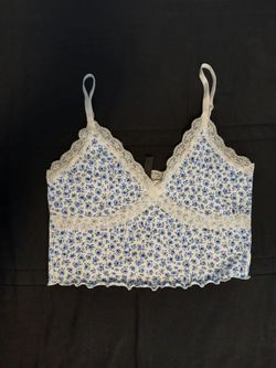 Blue and white top