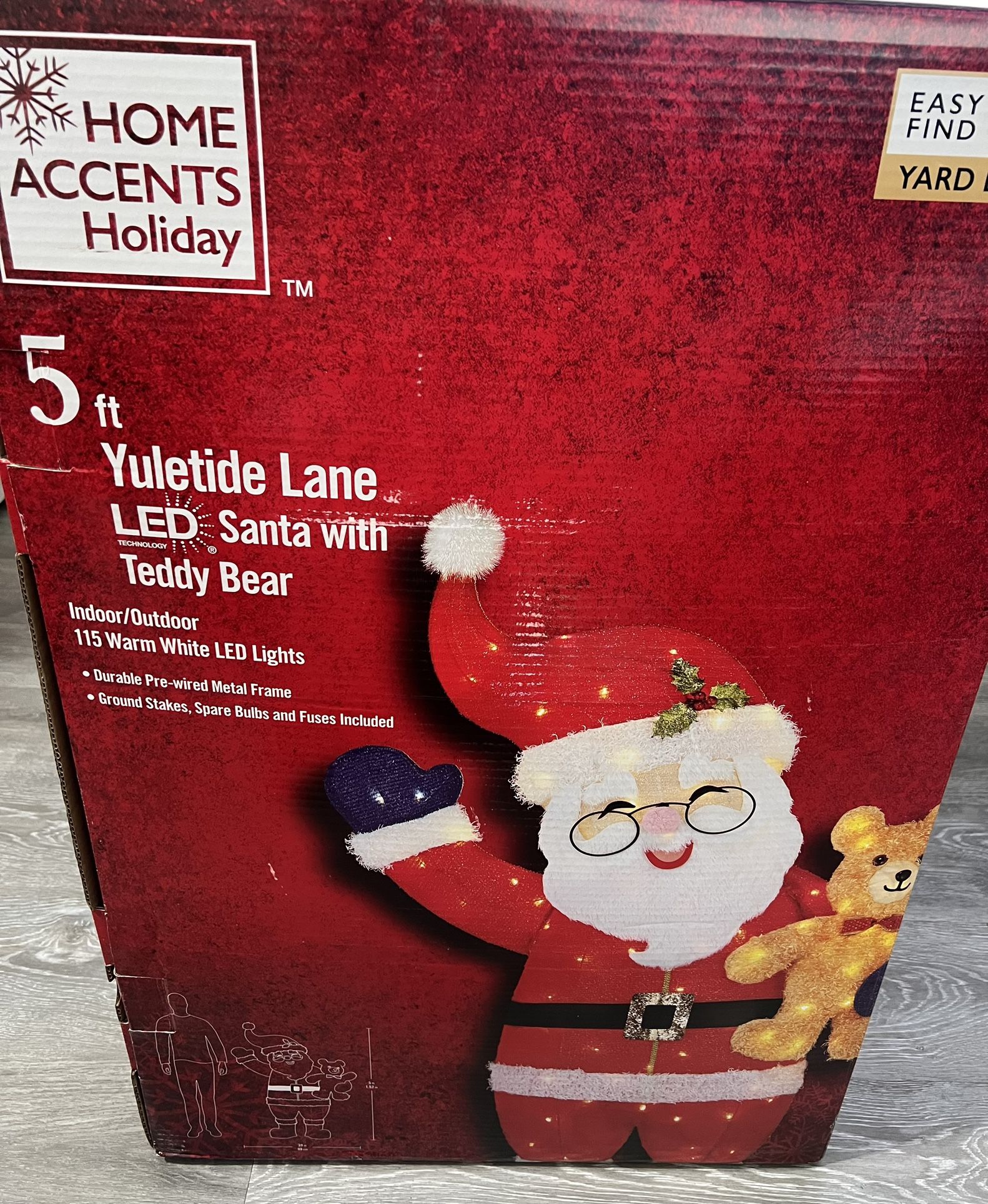 santa with teddy bear warm white LED ligthd yard decor Christmas