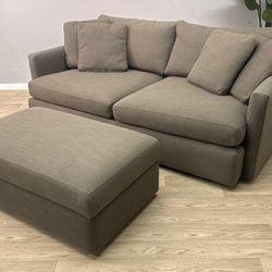 Crate And Barrel Lounge Sofa W/Ottoman *Delivery Options*