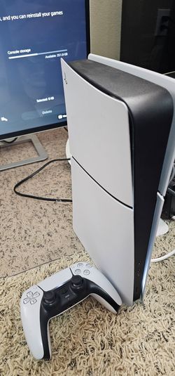 Like new Sony PlayStation 5 Slim Console with DualSense Controller and rainbow siege game