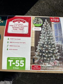 7.5 ft pre-lit flicked sparkling pine tree 