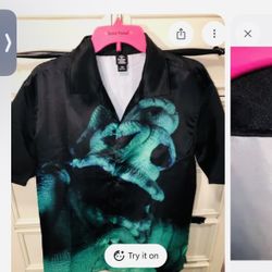Mens Oogie Boogie Collar Shirt Size Large