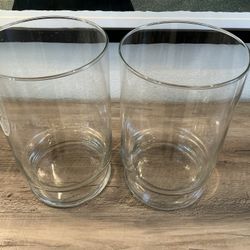 Clear Large Glass Vases Pair Decor Centerpieces Weddings