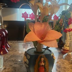 Virgen De Guadalupe Vase /Flower Arrangement
