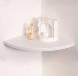 Elegant White Corner Wall Shelf 12”