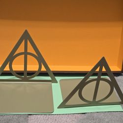 Harry Potter Deathly Hallows Bookends Metal Gold
