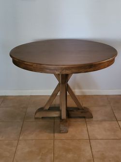 Maxwell 42" Round Pine Wood Dining Table – Brand New