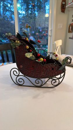 Christmas Metal Sleigh Decoration 