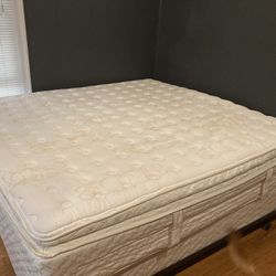 King Mattress, Bed frame, Box Spring, Comforter, Sheets