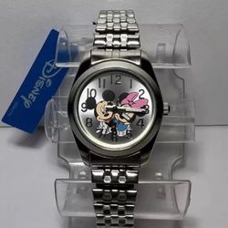 Vintage DISNEY MCK804 Women's Polished Silver adjustable 7" wristband - NEW