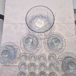 Vintage 1990 Gibson Concord Harvest 16 piece dinner set and punch bowl set.