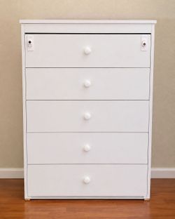 White IKEA-Style 5-Drawer Dresser w/ Locks & Keys – $40