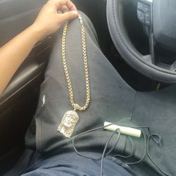 Gold Chain And Jesus Pendant 10k Real Gold