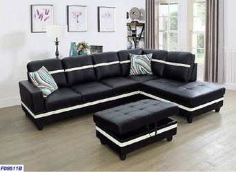 Sectional and ottoman