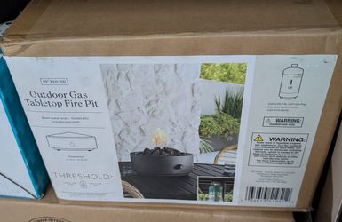 10" Round Metal Outdoor LP Tabletop Fire Pit Black - Threshold