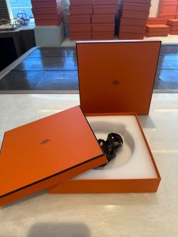 Authentic Hermès Orange Square Tableware / Presentation Box – 8.6” x 8.6”