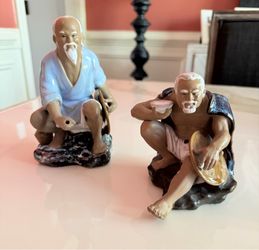 Vintage Asian Porcelain Figurines – Set of 2 Elder Figures