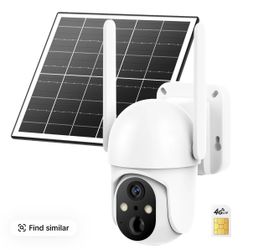 [TechVibes]4G LTE Solar Power Security Camera - 2K HD Video, 360° View, 4x Zoom, No WiFi, Remote APP Control, IP65 Waterproof, Motion Sensor, Night Vi