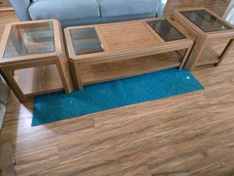 Coffee table with two side tables