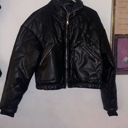 Black Faux Leather Jacket 