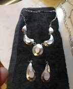 Native American mother of pearl set in siver