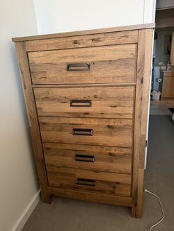 Wood Dresser With Brass Hardware