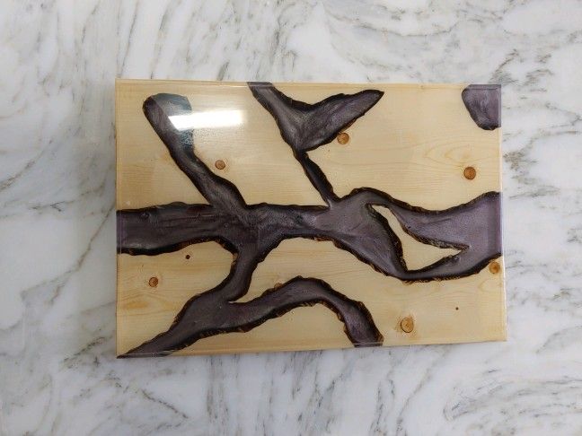 Wood and epoxy cutting board / serving tray / cheese board.