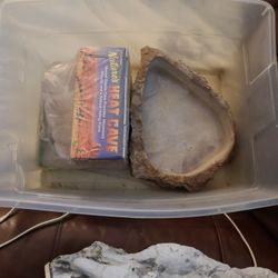 Pet Supplies- 2 Heat Caves 1 Large Water Bowl