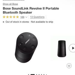 Bose SoundLink Revolve II Portable Bluetooth Speaker