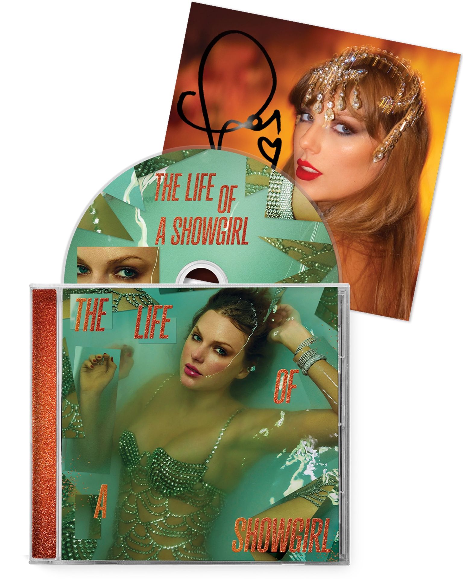 Taylor Swift - The Life of a Showgirl CD + Hand Signed Photo 1 × 1