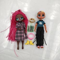 LOL Surprise OMG Cool Lev & Virtuelle (Some Accessorie)  Fashion Dolls Lot