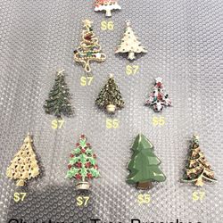 Christmas Jewelry, Lots of Brooches, brooches and more brooches!!  Prices vary