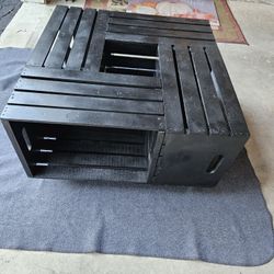 Wooden Crate Style Coffee Table  27.5" Square 