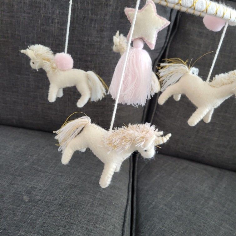 Crib Mobile Stand W/ Unicorn Mobile