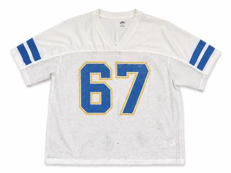 Urban Outfitters Vintage-Inspired Mesh Football Jersey Large White Blue #67