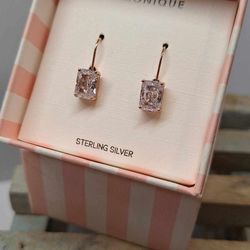 STERLING SILVER ROSE GOLD EARRINGS 