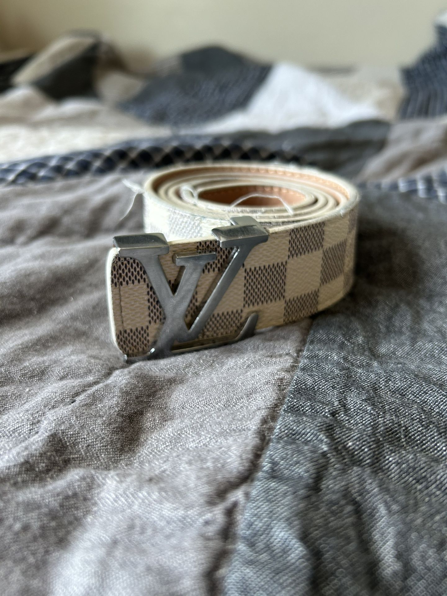 White Louis Vuitton Belt