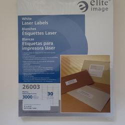 Elite Image White Laser Labels Mailing Address 1" x 2-5/8" 3000 labels